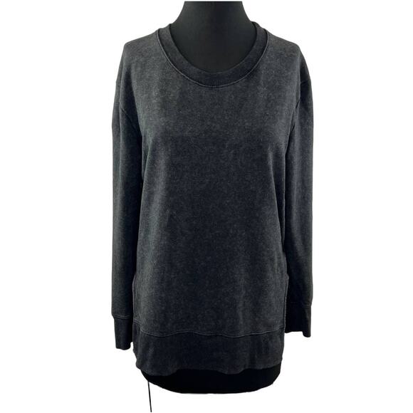 Daily Ritual Black Gray Distressed Sweatshirt Round Neck Long Sleeve Pullover M? - Picture 1 of 7